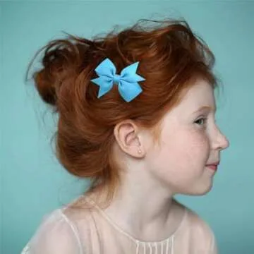 Premium Baby Hair Bows Clips in Classic Colors, 2pcs