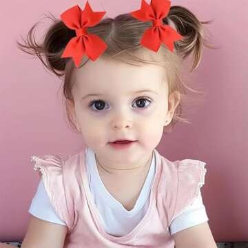 Premium Baby Hair Bows Clips in Classic Colors, 2pcs