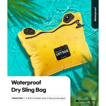 GOOSPERY Waterproof Floating Pouch Dry Bag with Adjustable Crossbody Strap, Floating Pouch for Water Activity, Snorkeling, Swimming, Kayaking - Yellow