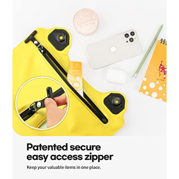 GOOSPERY Waterproof Floating Pouch Dry Bag with Adjustable Crossbody Strap, Floating Pouch for Water Activity, Snorkeling, Swimming, Kayaking - Yellow