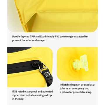 GOOSPERY Waterproof Floating Pouch Dry Bag with Adjustable Crossbody Strap, Floating Pouch for Water Activity, Snorkeling, Swimming, Kayaking - Yellow