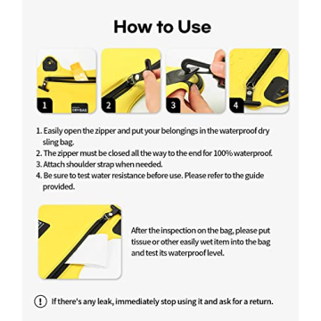 GOOSPERY Waterproof Floating Pouch Dry Bag with Adjustable Crossbody Strap, Floating Pouch for Water Activity, Snorkeling, Swimming, Kayaking - Yellow