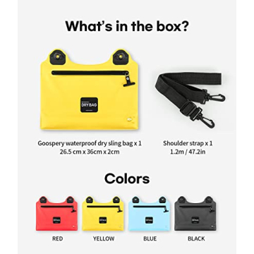 GOOSPERY Waterproof Floating Pouch Dry Bag with Adjustable Crossbody Strap, Floating Pouch for Water Activity, Snorkeling, Swimming, Kayaking - Yellow