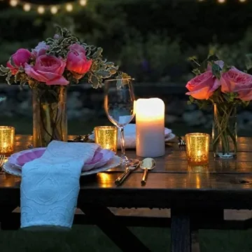 DEVI Gold Votive Candle Holders Set for Weddings and Parties