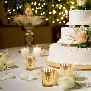 DEVI Gold Votive Candle Holders Set for Weddings and Parties