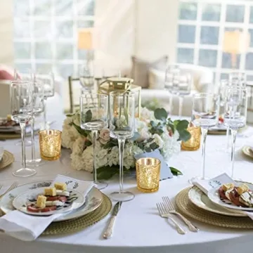 DEVI Gold Votive Candle Holders Set for Weddings and Parties