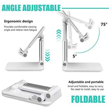 Cell Phone Stand for Desk,Angle Height Adjustable Phone Holder for Office,Compatible with iPhone15 1...