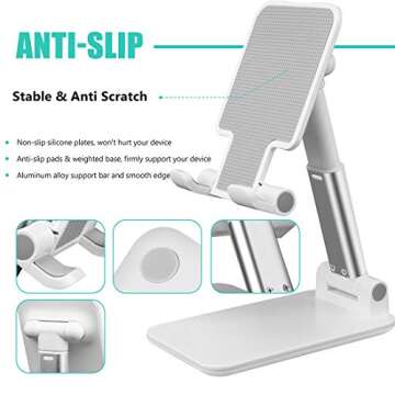Cell Phone Stand for Desk,Angle Height Adjustable Phone Holder for Office,Compatible with iPhone15 14 13 12 11 Pro XS Max XR 8 7 6S Plus,Samsung S20+Note10,Tablets,Charging Accessories