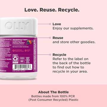 OLLY Extra Strength Elderberry Gummies, Immune Support, 450mg Elderberry, Vitamin C, D and Zinc, Berry - 60 Count