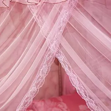 UOZZI Pink Canopy for Twin Beds - Cozy Princess Decor