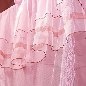 UOZZI Pink Canopy for Twin Beds - Cozy Princess Decor