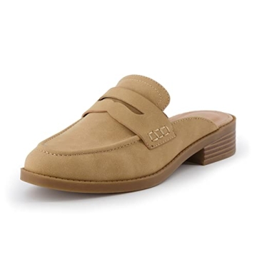 CUSHIONAIRE Women's Prescott Slip On Mule +Memory Foam, Wide Widths Available, Tan 7.5