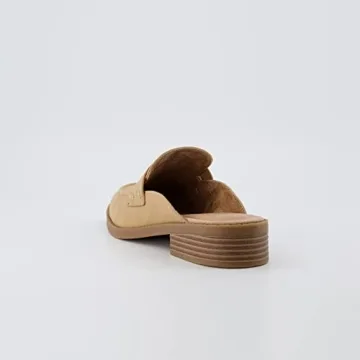 CUSHIONAIRE Women's Prescott Slip On Mule +Memory Foam, Wide Widths Available, Tan 7.5