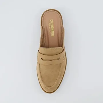 CUSHIONAIRE Women's Prescott Slip On Mule +Memory Foam, Wide Widths Available, Tan 7.5