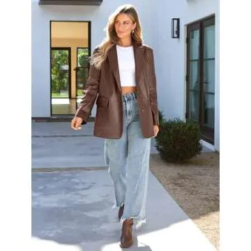 AUTOMET Womens Leather Jackets Going Out Outfits Faux Bomber Winter Coat Fall Fashion Clothes 2024 Brown M