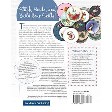 Animal Embroidery Workbook: Step-by-Step Techniques & Patterns for 30 Cute Critters & More (Landauer...