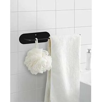 Paper Towel Holder Under Cabinet Mount - Adhesive or Drilling Black Paper Towel Holder Stick on Wall for Kitchen and Bathroom, SUS304 Stainless Steel