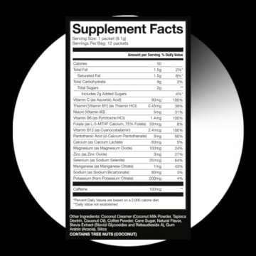 HALO Sport Iced Vanilla Latte - Instant Energy Drink Powder – Healthy Coffee Mix Hydration Electro...