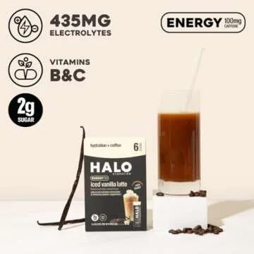 HALO Sport Iced Vanilla Latte - Healthy Low Calorie Energy Drink