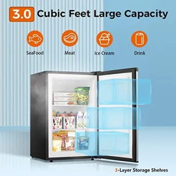 Compact Kismile Small Freezer, 3.0 Cu.ft Energy Efficient