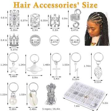 Lucomb 259 Pcs Hair Jewelry - Dreadlocks & Braids Accessories for All Ages