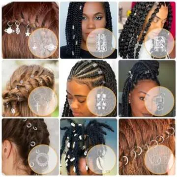 Lucomb 259 Pcs Hair Jewelry for Braids Dreadlocks Accessories
