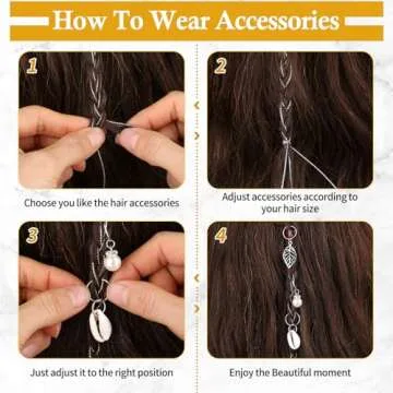 Lucomb 259 Pcs Hair Jewelry for Braids Dreadlocks Accessories
