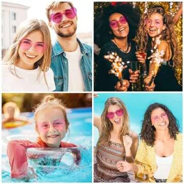 Rinacci Heart Sunglasses - Cute Pink Party Favor Fashion