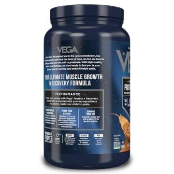 Vega Premium Sport Protein Peanut Butter Protein Powder, Vegan, Non GMO, Gluten Free Plant Based Protein Powder Drink Mix, NSF Certified for Sport, 28.7 oz