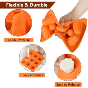 Halloween Ghost Silicone Molds 2 Packs Non-Stick 3D Chocolate