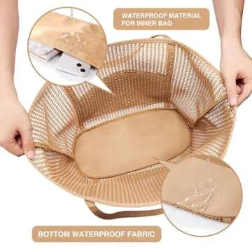 KALIDI Beach Mesh Tote Bag - Stylish 27L Capacity