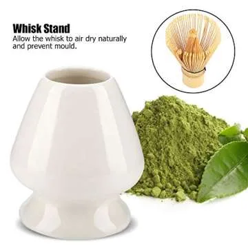 Matcha Whisk Stand, Ceramic Holder Traditional Tea Best Japanese Authentic Accessories for Matcha Chasen Matcha Green Tea Ceremony(white)