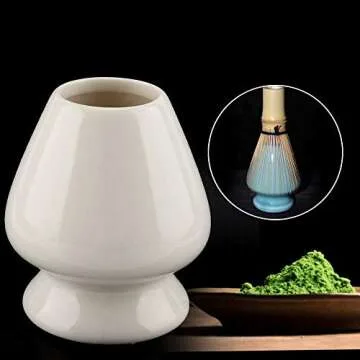 Matcha Whisk Stand, Ceramic Holder Traditional Tea Best Japanese Authentic Accessories for Matcha Chasen Matcha Green Tea Ceremony(white)