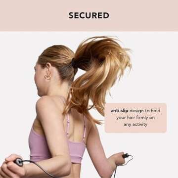 Kitsch Nylon Hair Ties for Girls & Women - No Snag, Pain-free Hair Ties No Damage Ideal for Ponytails, Updos & Braids, 6pcs Black