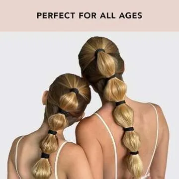 Kitsch Nylon Hair Ties for Girls & Women - No Snag, Pain-free Hair Ties No Damage Ideal for Ponytails, Updos & Braids, 6pcs Black