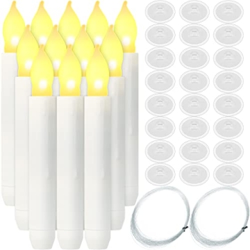 Tuanse 12 Pcs Flameless Floating Candles for Elegant Decor