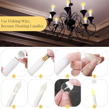 Tuanse 12 Pcs Flameless Floating Candles for Elegant Decor