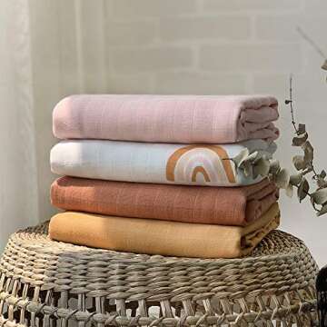 liveYOURvibe Baby Muslin Blankets Swaddle Swaddling