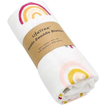 liveYOURvibe Baby Muslin Blankets Swaddle Swaddling