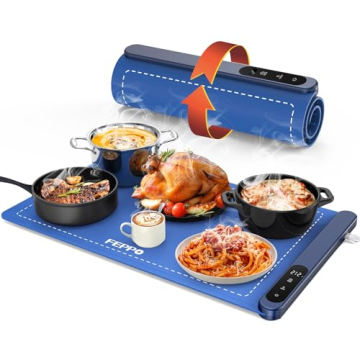 FEPPO Food Warming Mat, Fast Full-Surface Electric Warming Tray with 6 Temp Levels & 6hr Timer, Roll...