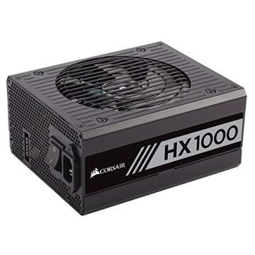 Corsair HX Series, HX1000, 1000 Watt, Fully Modular Power Supply, 80+ Platinum Certified, CP-9020139-NA