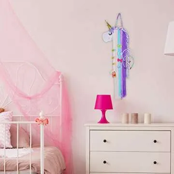 Beinou Unicorn Hair Clips Holder With Rainbow Tassels