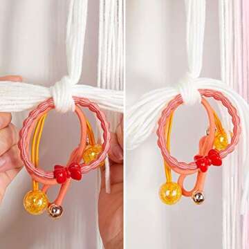 Beinou Unicorn Hair Clips Holder With Rainbow Tassels