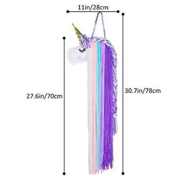 Beinou Unicorn Hair Clips Holder With Rainbow Tassels