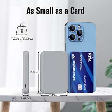 VANYUST S22 Portable Charger, Power Bank, 5000mAh External Battery Pack Compatible with iPhone 15/14...