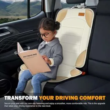 Siivton Car Seat Protector for Child Car Seat, Car Seat Cushion for Leather and Fabric Seats, 2 Mesh Pockets, Non-Slip Bottom, Waterproof Protectors for Vehicles Baby Pets (2 Pack)