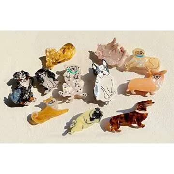 Labrador Dog Hair Clips,Small Claw Clips for Girls,Acetate Hair Clips for Women,S4