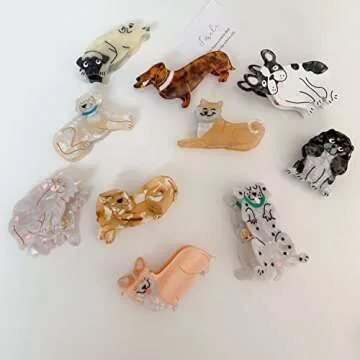 Labrador Dog Hair Clips,Small Claw Clips for Girls,Acetate Hair Clips for Women,S4