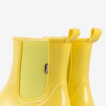 planone Short rain Boots for Women and Waterproof Garden Shoes，Anti-Slipping Rainboots for Ladies，Fashionable Light rain Shoes，Matte Outdoor Work Shoes yellow Size: 5 UK