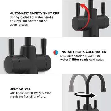 InSinkErator HOT250 Matte Black Instant Hot/Cold Water Dispenser